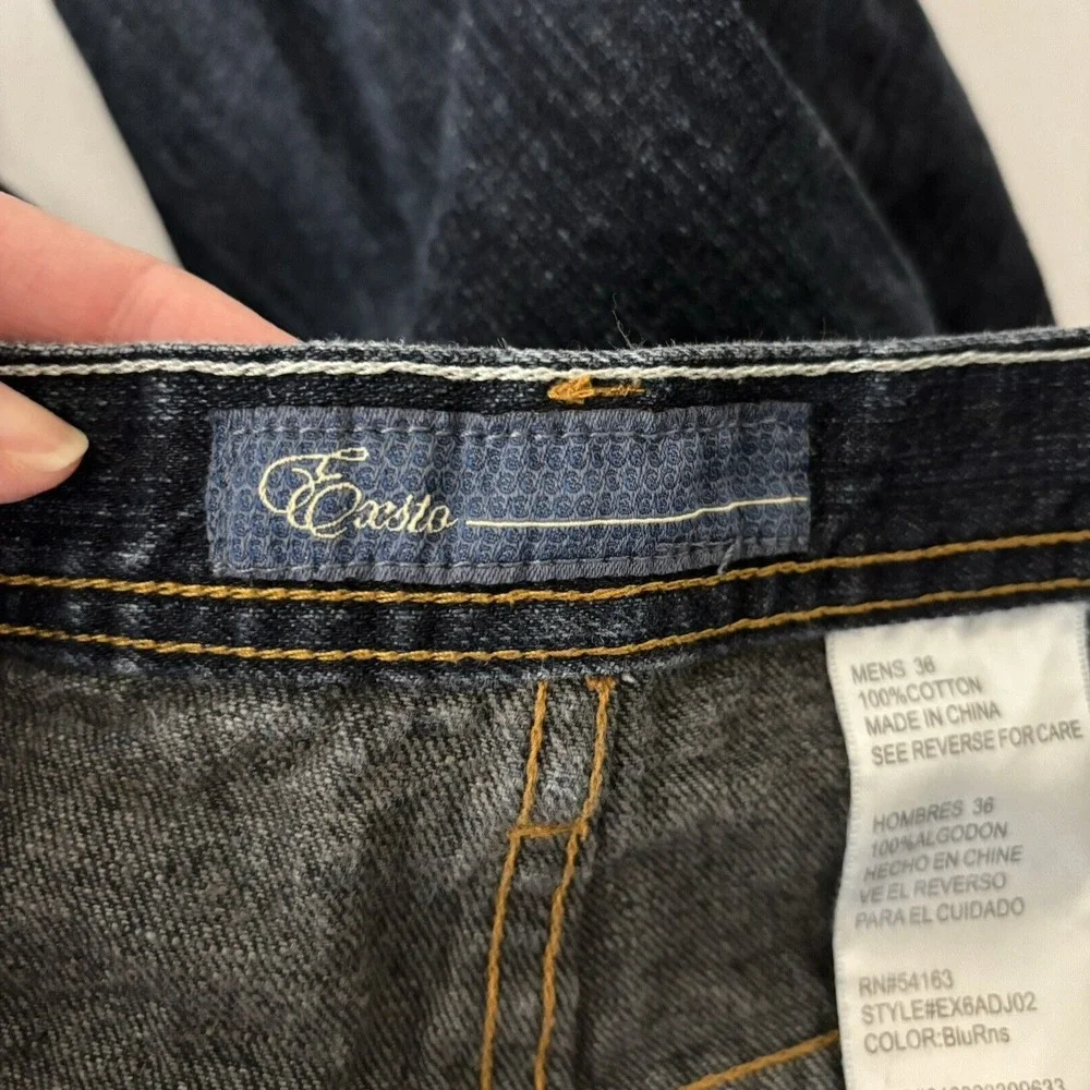 VTG‎ Exsto Y2K Wide Leg Baggy Jeans Size 36x30 High Rise Distressed Streetwear